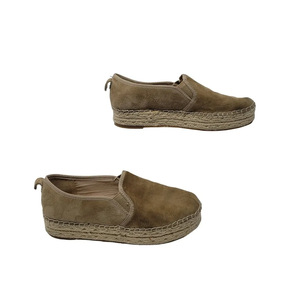 Sam Edelman Suede Leather Carrin‎ Espadrille Flat Shoes 6.5 Tan Casual Slip-On